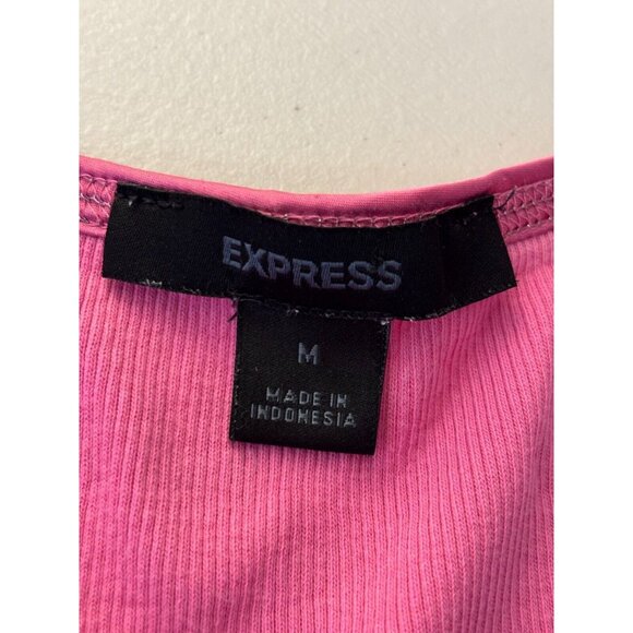 Express Y2K Women's Pink Beaded Sparkle Tank Top Size Medium Retro Colorful 2007 - Picture 6 of 11